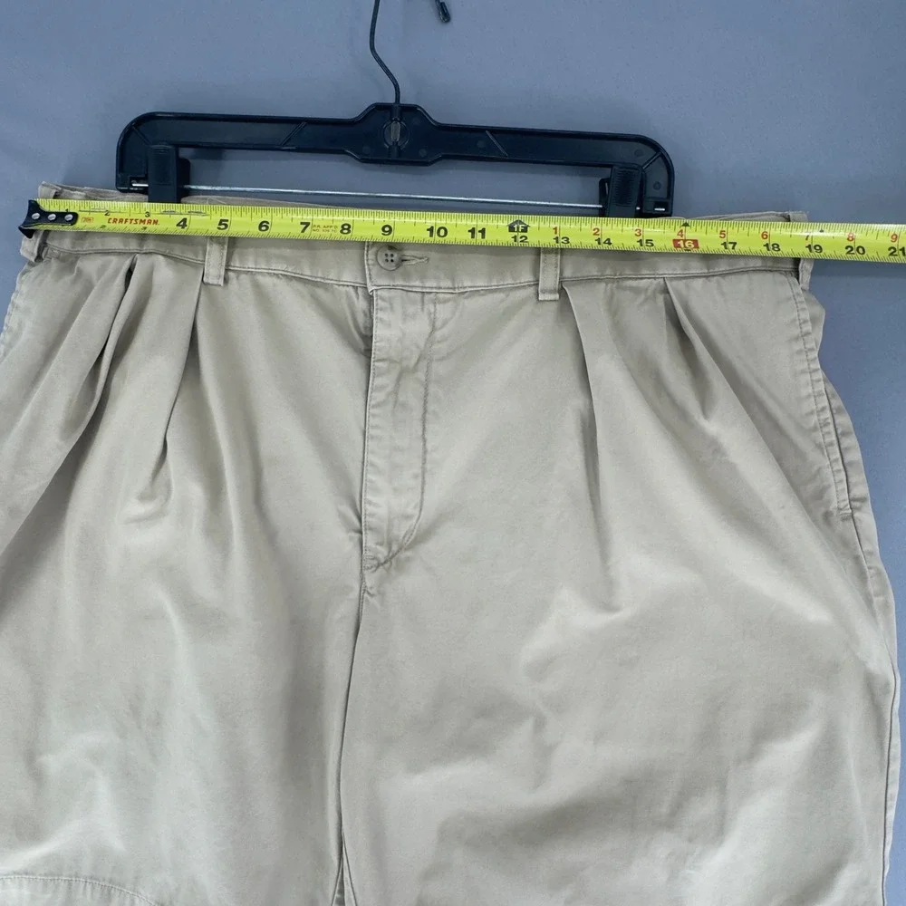 VTG Polo Ralph Lauren Mens Tyler Short Khaki Tan Pleated Cotton Chino Shorts  40